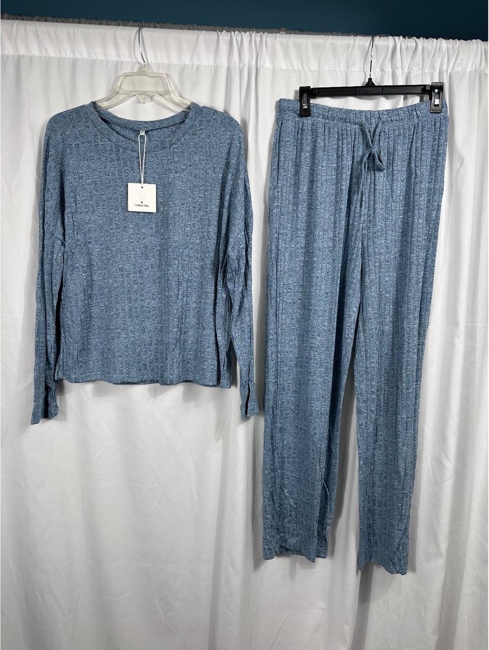 Noracora Women's Two-Piece Lounge Set in Light Blue XL